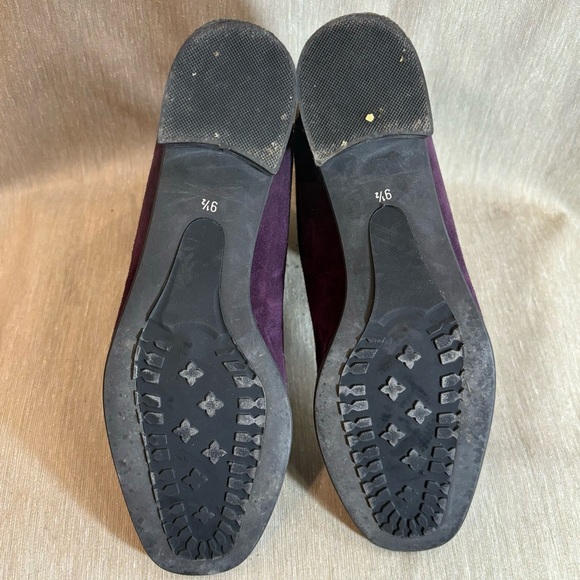 AQUATALIA Sz 9.5 Luanna Purple Suede Patent Leather Made in Italy Ankle Booties - Picture 8 of 10